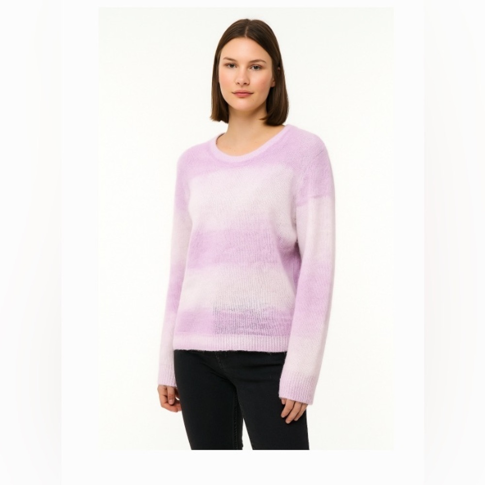 Any Body lilac Striped soft fuzzy Sweater sz L, #18